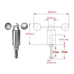High-Precision Stainless Steel Three-Cup Wind Speed Sensor - Enviro Testers